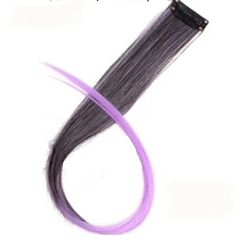 Синтетические волосы для наращивания на заколках градиентного цвета, термостойкие длинные прямые волосы, одна заколка для женщин, накладные волосы - Цвет: 14