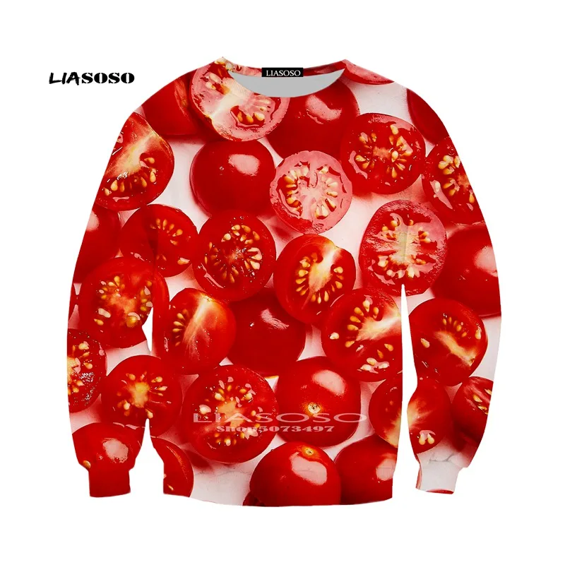 Модная футболка для мужчин и женщин, свитер с 3D принтом томатов, одежда для соревнований с длинными рукавами, модный дизайн с рисунком, Спортивная уличная одежда