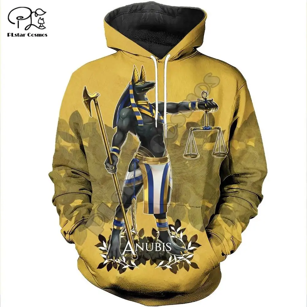 

PLstar Cosmos 2020 New Fashion 3D harajuku streetwear Ancient Egypt Pharaoh God Anubis hours zip/Hoodie/Sweatshirt/Jacket -d4