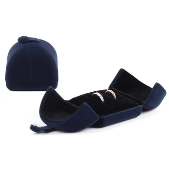 

Travel Pendant Dustproof Long Plush Desktop Dressing Table Earrings Gift Package Universal Jewelry Box Ring Case Double Open