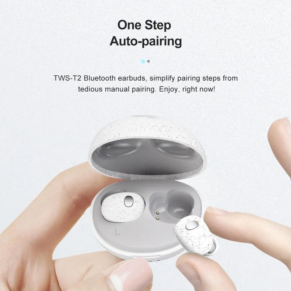 

Studyset TWS-T2 Wireless Earphones Earbuds Mini Bluetooth Headsets 5.0 IPX7 Waterproof for Sports Running Bluetooth Earphones