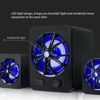 

Wired Speaker LED LED Colorful Bass Stereo Player Subwoofer Computer Speakers Atmosphere Light Bass Stereo Player For Laptop PC