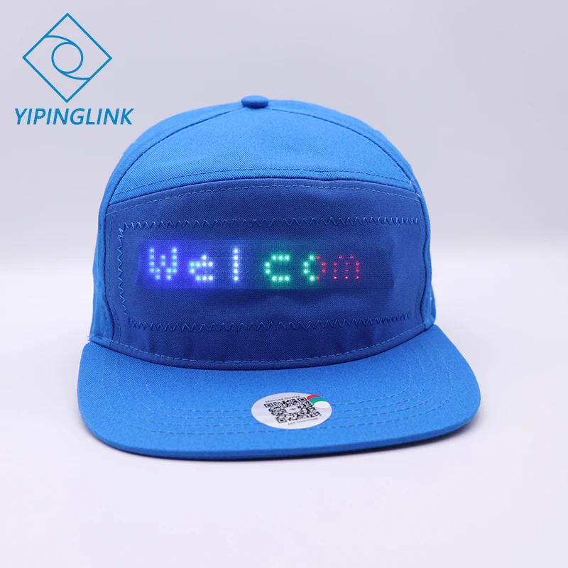 Беспроводной Bluetooth светодиодный головной убор кепка со светодиодами дисплей с