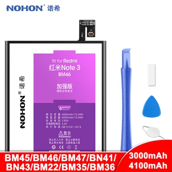 

NOHON BM45 BM46 BM47 BN41 BN43 BM22 BM35 BM36 Battery For Xiaomi Redmi 3 3S 3X 4X Note 2 3 4 4X Mi 5 4C 5S Replacement Bateria