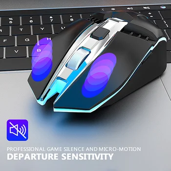 

Wireless Gaming Mouse Rechargeable LED Light Optical Mice for PC DQ-Drop