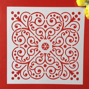 

New 8*8inch Flower Heart Frame DIY Layering Stencils Painting Scrapbook Coloring Embossing Album Decorative Template