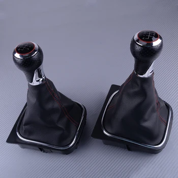 

DWCX 5 6 Speed Manual Gear Lever Stick Shift Knob With Gaiter Boot Cover Fit For VW Golf 5 MK5 R32 GTI 2004 2005 2006 2007 2008