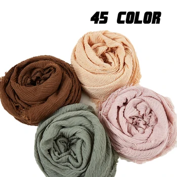 

women muslim crinkle hijab scarf femme musulman soft thin cotton headscarf islamic hijab 10pc/lot wholesale