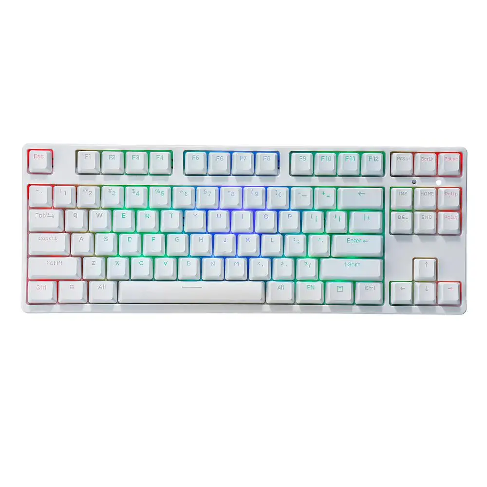 87 ключ NKRO USB Проводная RGB подсветка переключатель Gateron PBT двойная съемка клавиатуры Механическая игровая клавиатура для E-sport офиса ПК ноутбука - Цвет: Red Switch