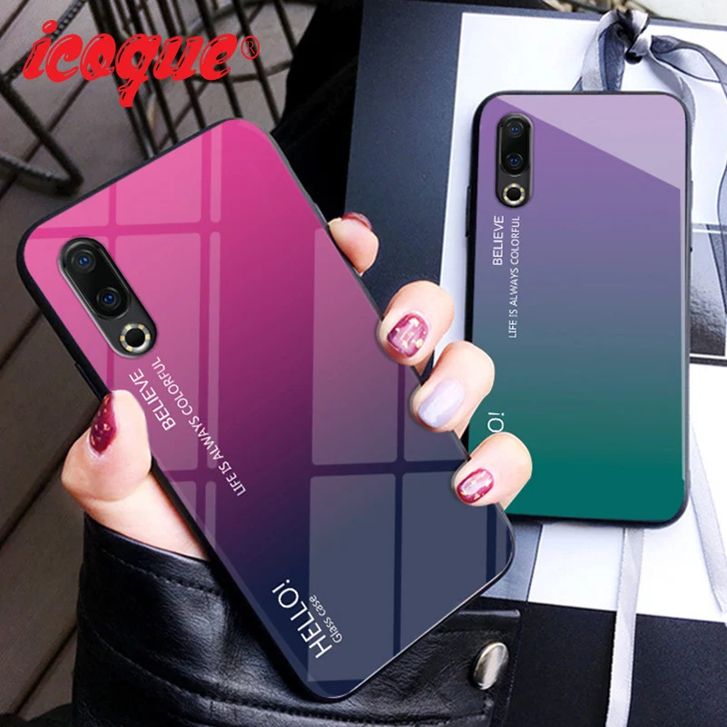 

Luxury Glass Case For Meizu 16s 16Xs 16X 16th Plus M5 M6 Note 9 8 6 5 Phone Cover for Meizu 16s 16th V8 X8 M6T M5s Silicone Case