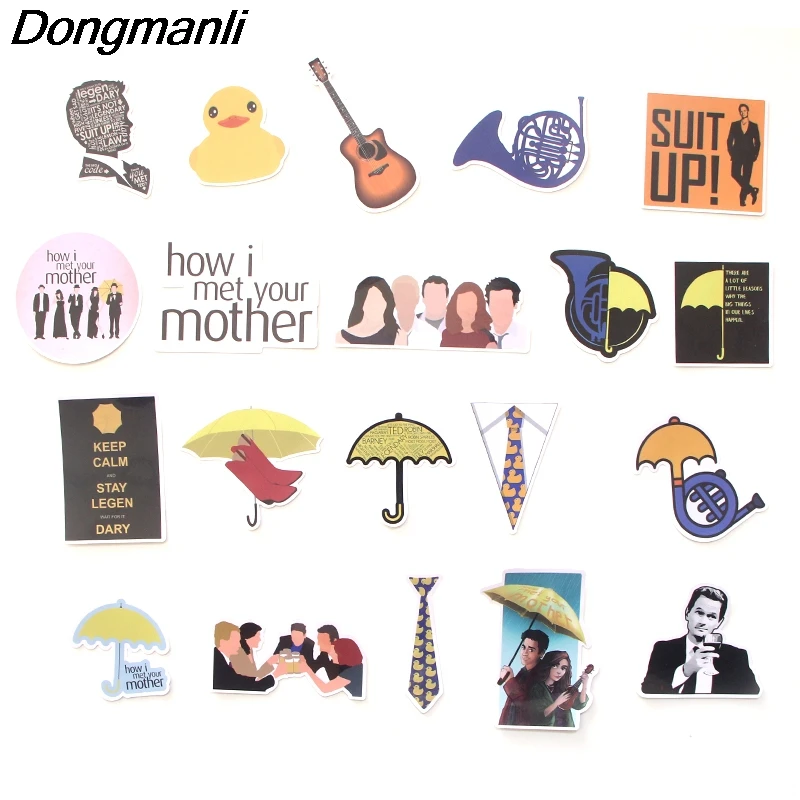 L3478 Dongmanli 20 шт./компл. как я знаком с вашей матери ТВ-шоу DIY граффити скейтборд ноутбук значок мотоцикл багаж аксессуары
