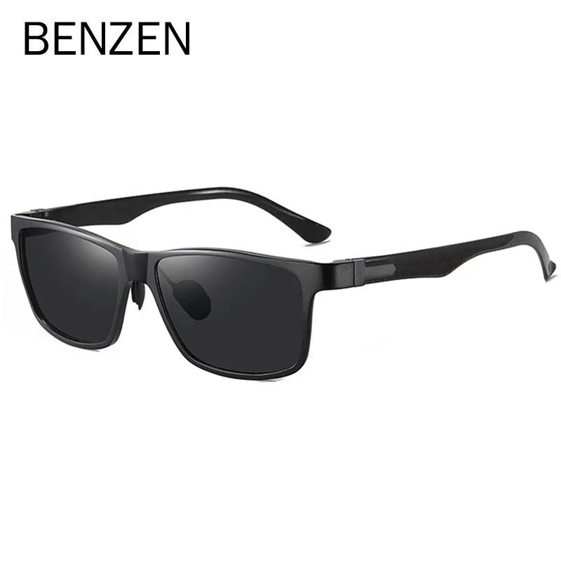 

BENZEN Top Carbon Fiber Square Polarized Sunglasses Men Goggles For Driving Sun glasses Male UV 400 gafas de sol hombre 9617