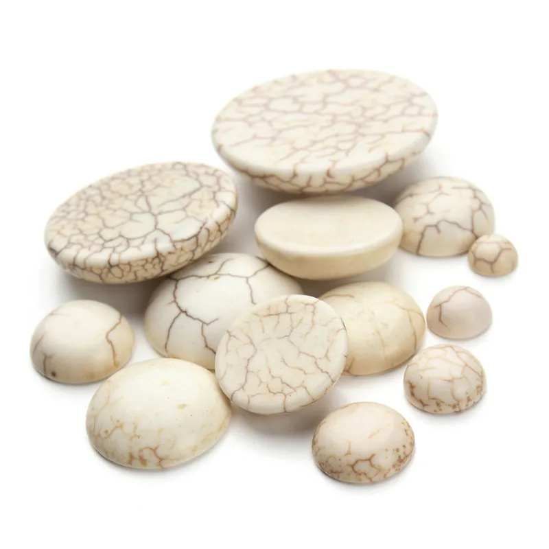 10 шт/opp Howlite бусы с плоской задней частью белого цвета кабошон декабрь Кабошон