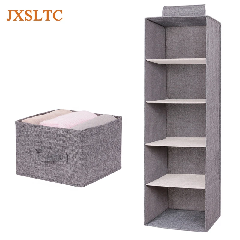 Zonas peque/ñas 106-GY-BH 100x29x55 cm Pr/áctico Mueble Cajonera Mesita de Noche para el Dormitorio sogesfurniture Cajonera para Armario Organizador con 5 Cajones de Tela