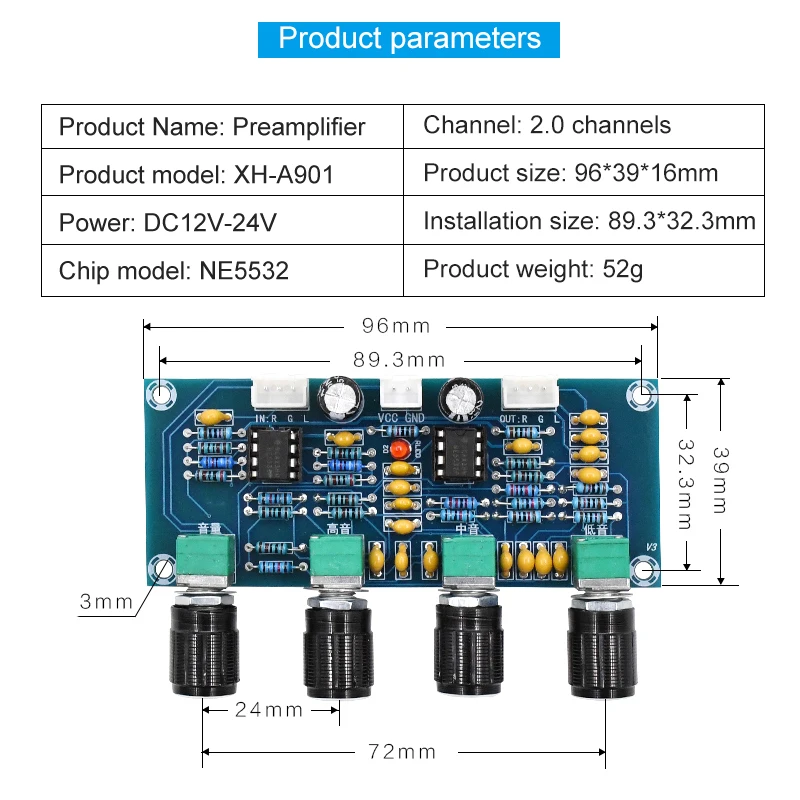 NE5532 предусилитель доска усилитель мощности усилитель звука эквалайзер предварительно усилители регулятор громкости микшер предусилитель высокие басы тюнинг доска