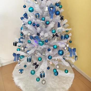 

122/150cm Christmas Decoration Christmas Tree Skirt White Carpet Christmas Tree Skirt Plush Christmas Carpet Xmas Floor Mat