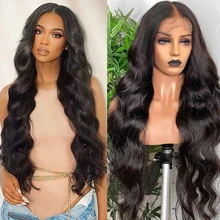 

HD Transparent Lace Front Human Hair Wigs PrePlucked 180% Brazilian Body Wave 4x4 Lace Closure Wig With Baby Hair Remy Princess
