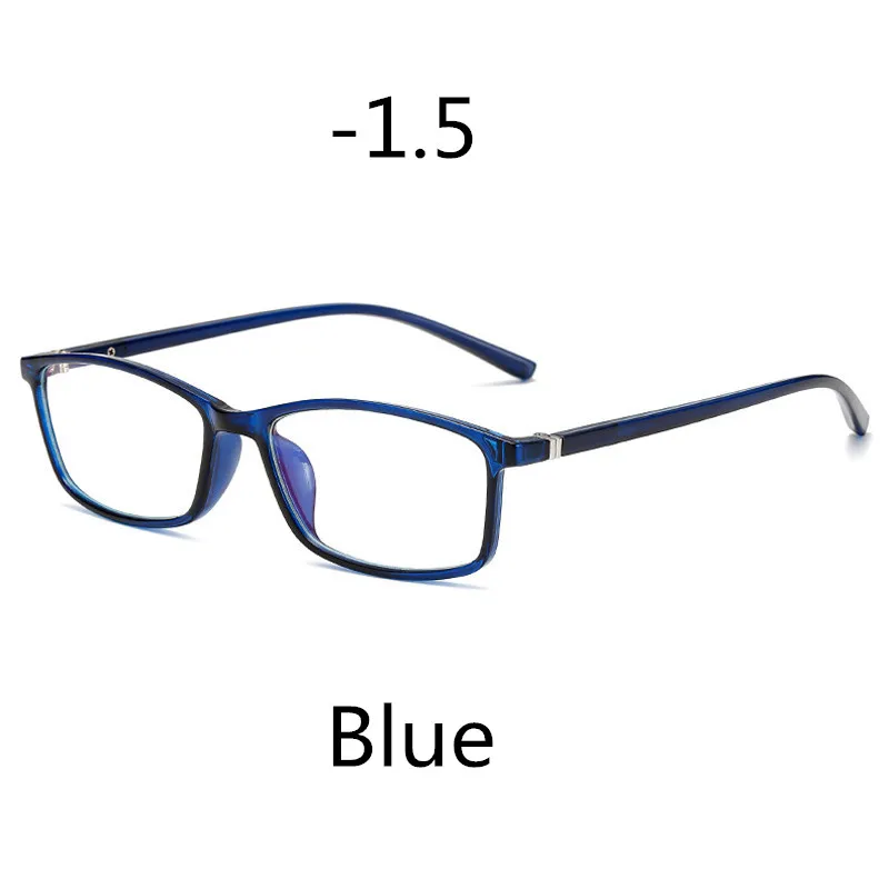 Blue-1.5 Elbru Классический анти-синий светильник очки для близорукости для мужчин и женщин близорукие очки-1,0-1,5-2,0-2,5-3,0-3,5-4,0 - Цвет оправы: Blue-1.5