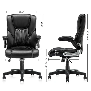 Yamasoro Office Armchairs Executive Computer High Back Adjustable Ergonomic Comfort Desk Chair With Wheel  Flip-up Arm Gas Lift 6