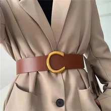

Fashion Wide Corset Belts For Women C Buckle Waist Strap High Quality Leather Designer Female Ladies Waistband for Dress Belt
