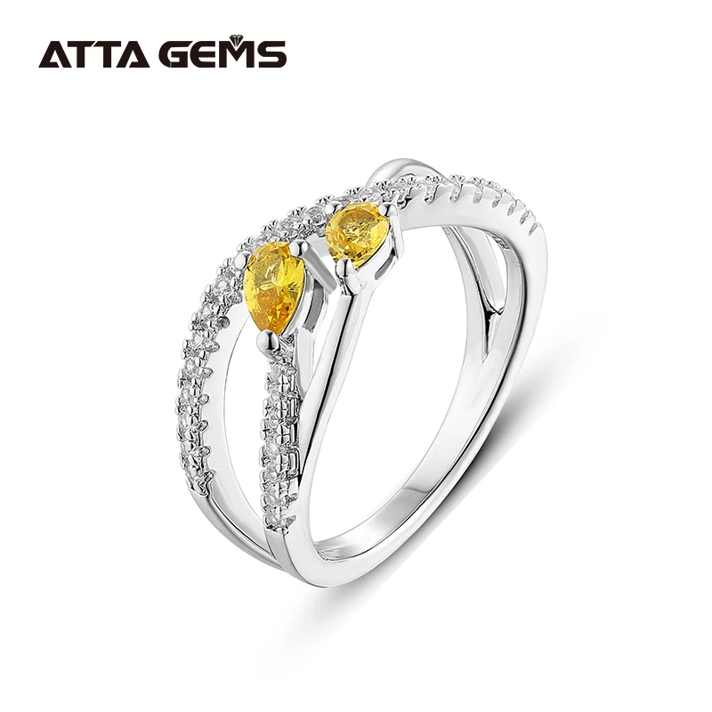 Yellow Sapphire Sterling Silver Ring for Women Exquisite Style Real Created Young Lady | Украшения и аксессуары