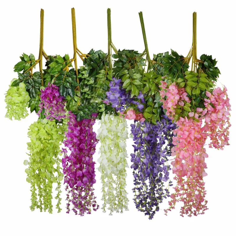 Искусственные цветы Висячие растения из ротанга для свадебной вечеринки