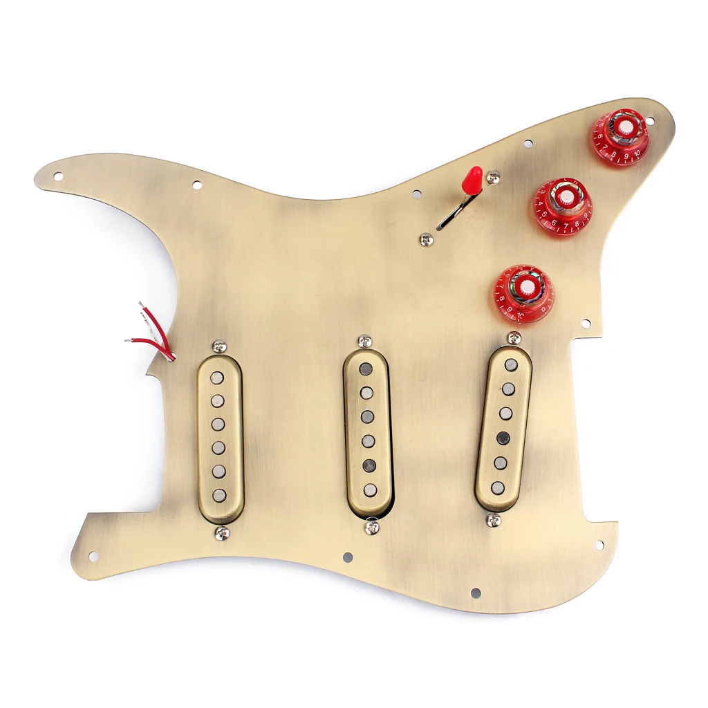 Бронзовый Prewired загружен 3 одной катушки звукосниматели накладка SSS Для Fender гитары