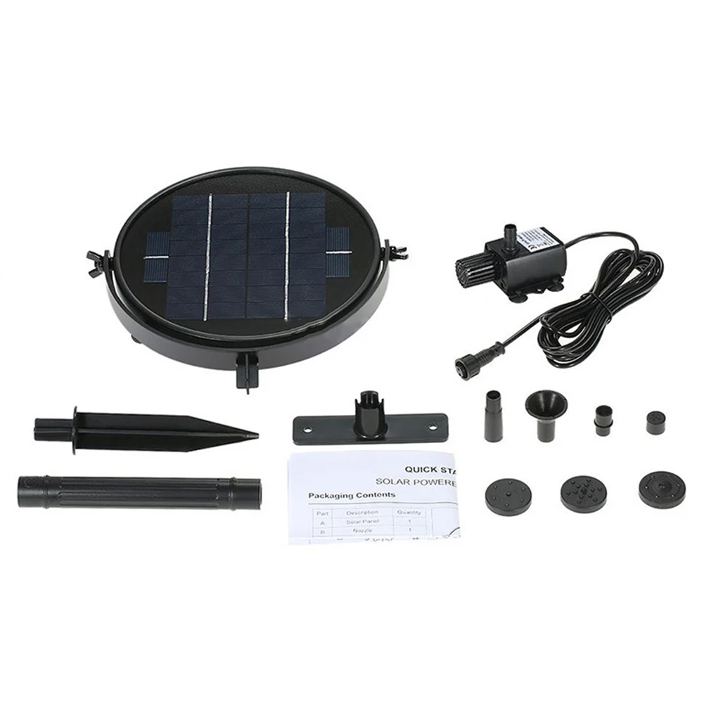 

Aquarium Freely Mix Water Pump Birdbath Accessories Circular Panel Pool Durable Pond Outdoor Garden Home Solar Fountain 3W Float