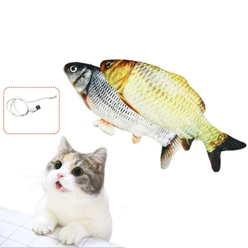

Funny Electronic Pet Cat Fish Toy USB Battery Charging Cat Chewing Playing Simulation Fish Toy Biting Products