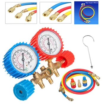 

Durable Air Conditioning Pressure Gauge AC Diagnostic Pressure Gauge Set Refrigerant Air Conditioning Tools With Hoses Hook
