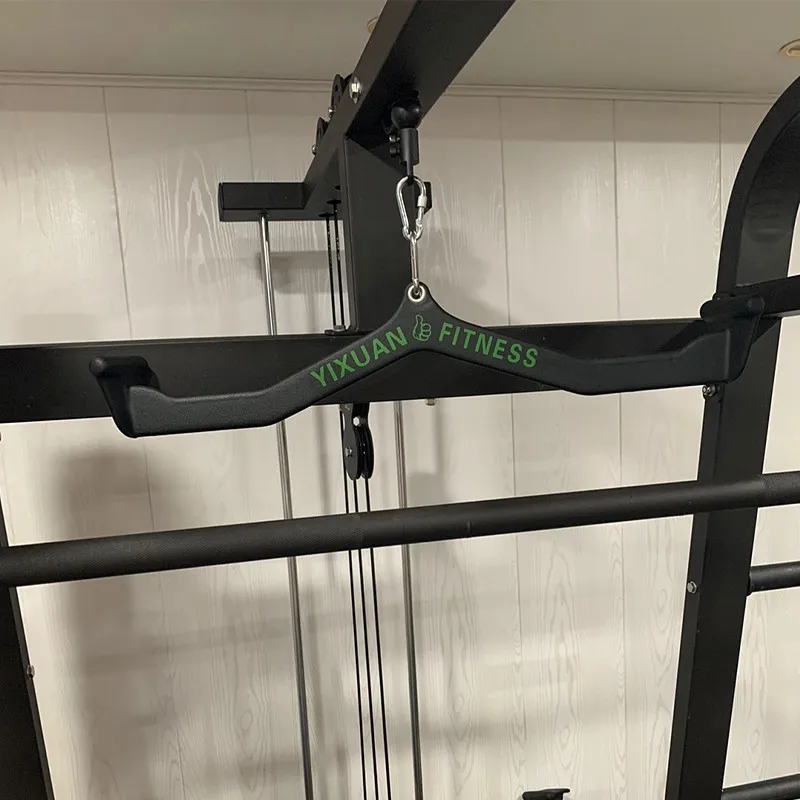 5 Pcs Set Fitness Lat Pull Down Bar Home Gym Pully Cable Machine Attachment Rowing Rotating Hand Grip Muscle Training Equipment