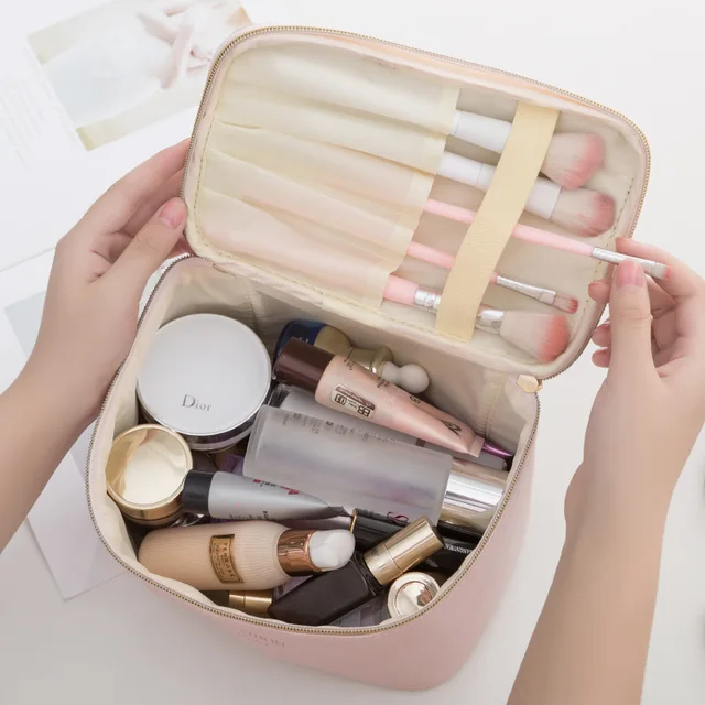 trousse maquillage à cosmétiques en cuir PU pour femmes
