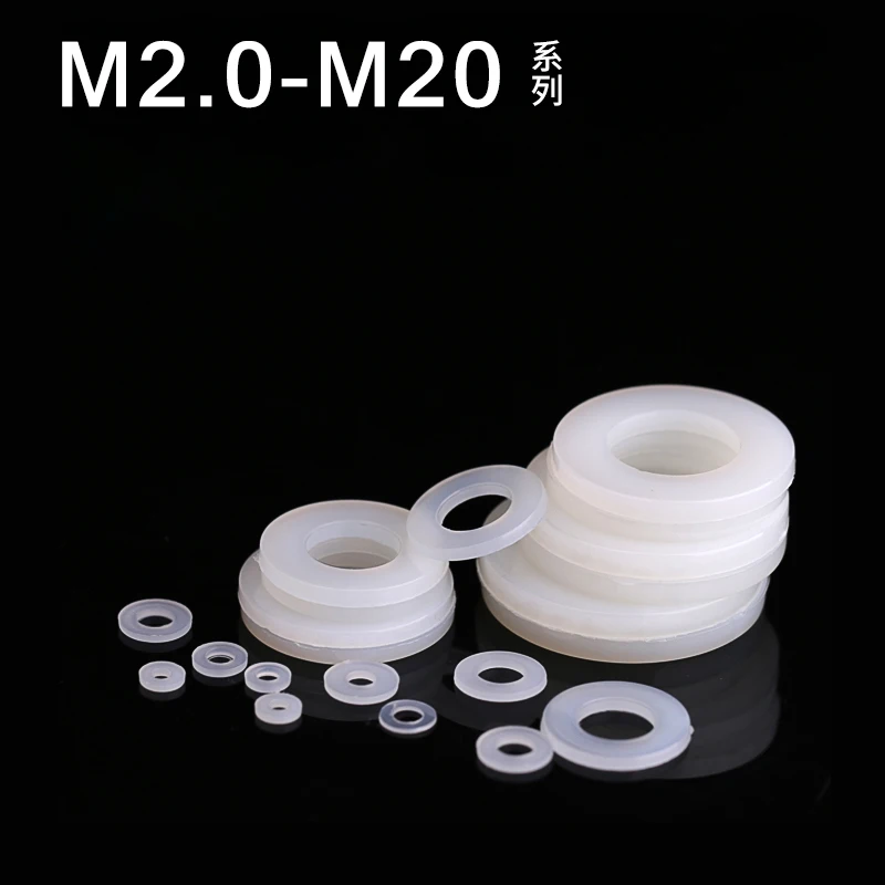 M2M3M4 M20 Nylon gasket, insulated, round plastic washer, enlarged and