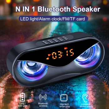 

Owl Design Bluetooth Speaker LED Flash Wireless Portable Speakers Support Select Songs By Number FM AUX USB TF Alarm Clock M6