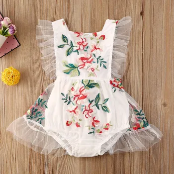 

Newborn Infant Baby Girl Lace Summer Bodysuit Jumpsuit Sunsuit Summer Flower Bodysuits Baby Girls Clothes