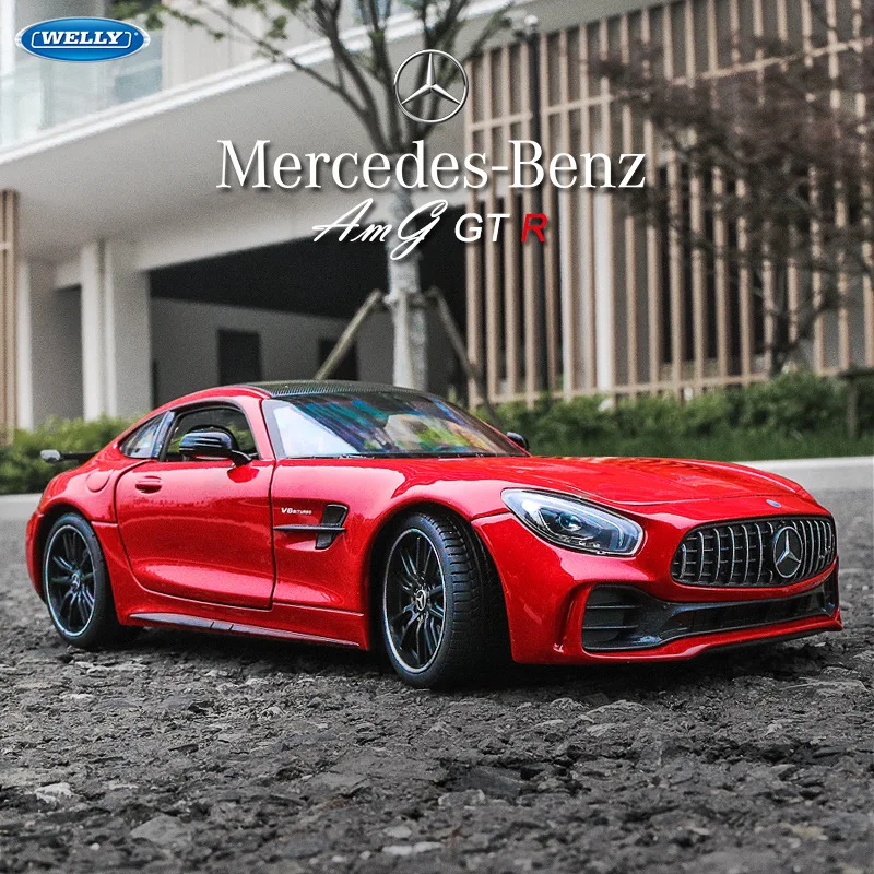 welly 1:24 Mercedes-Benz AMG GTR  car alloy car model simulation car decoration collection gift toy Die casting model boy toy welly 1 27 mercedes benz x class pickup truck alloy car model simulation car decoration collection gift toy die casting