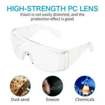 

Protective Goggles Vented Anti Fog Protection Eye Transparent Safety Glasses Lab Work Wear Clear