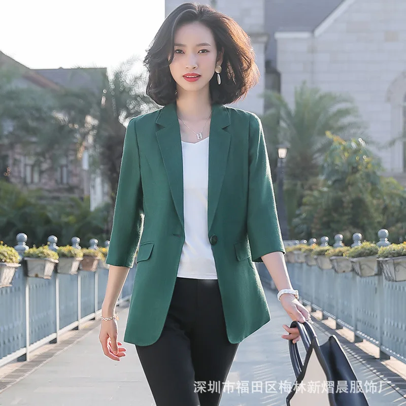 

Suit Jacket Women's Spring And Autumn New Style Casual Versatile Korean-style Elegant Small Suit Fashion Waist Hugging Yellow Lo