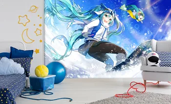 

[Self-Adhesive] 3D Hatsune Miku 576 Japan Anime Wall Paper mural Wall Print Decal Wall Murals Belly