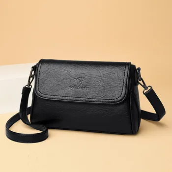 

Balck Leather Women Shoulder Bags Handbags Female Famous Brands Genuine Sheepskin Leather Lady Crossbody Messenger Hand Bag Sac