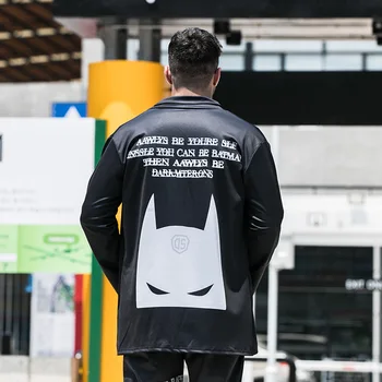 

New print Trench coat men's new increase wide fat large size coat