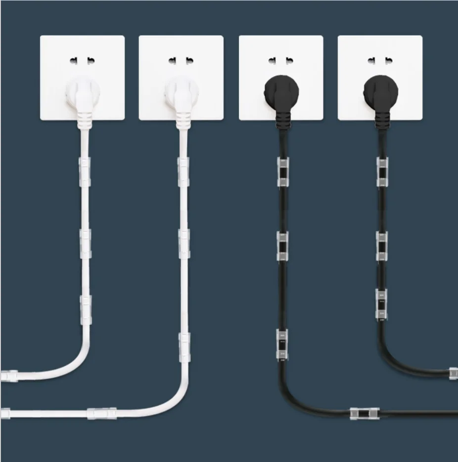 Organizador de Cables de escritorio superadhesivo, Clips para cordón, soporte de gestión de datos, bobinador de cables de línea USB