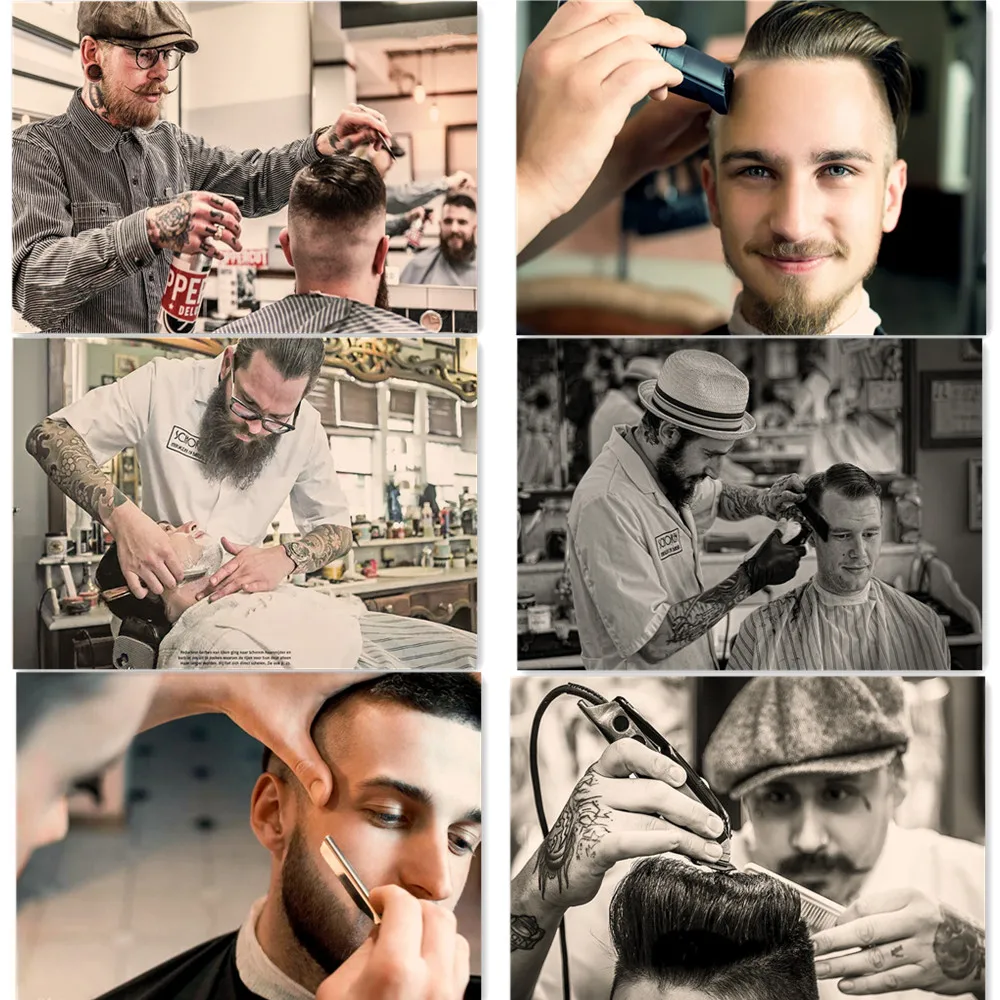 

Barber\Stylist Tattoo Poster Wall Art Vintage Matte Kraft Paper Print Painting Stickers Artwork Barber Shop Wall Decoration B2