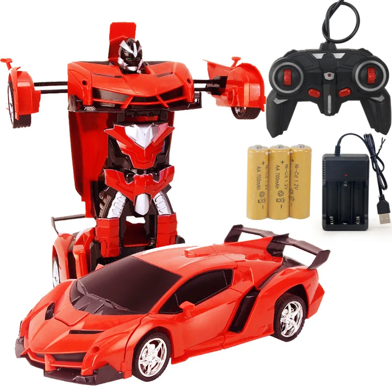Children a Key Deformation Robot Remote-controlled Toy Car Remote Control Car Robot Models Toy Wholesale