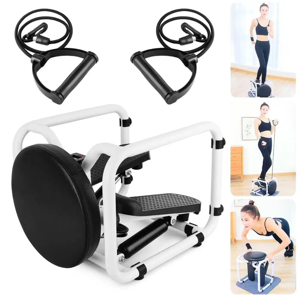 US $196.27 Multifunction Mini Stepper Fitness Equipment with Resistance Bands and Chair Set for Abdominal Training Home Exercise Sports
