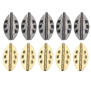 

50Pcs 39*17mm Furniture Olive Shaped Decorative Hinges for Gift Jewelry Wooden Box Cabinet Wardrobe Door Metal Hinge with Screws