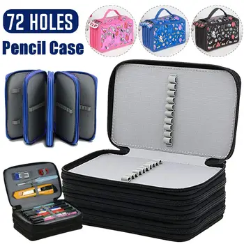 

Multifunctional 72 Holes 4 Layers Pencil Case Pencil Curtain Sketch Colored Pencils Bag Stationery Pouch Art Painting Supplies