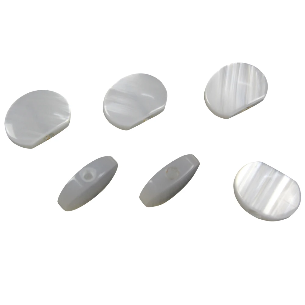 6pcs Universal Acrylic White Guitar Tuner Machine Head Oval Buttons Replacement