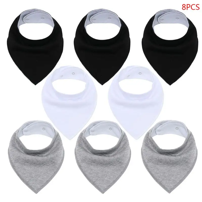 28 8 шт./компл. Детские треугольные Слюнявчики полотенца для новорожденных регулируемые пряжки нагрудник хлопок печать простые детские полотенца для кормящих мам - Цвет: 28