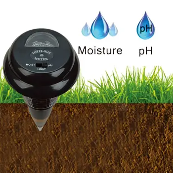 

3 in1 Soil PH Light Water Moisture Meter Garden Plant Flower Soil Analyzer Tester Self-Powered No-Battery-Need Monitor